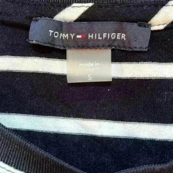 Tommy Hilfiger Blue and White Sleeveless Dress Ruffle Bottom Size Small - Picture 9 of 10